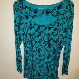 Lane Bryant Mini Animal Print Stretch Long Sleeve Dress with Ruching Size 26/28